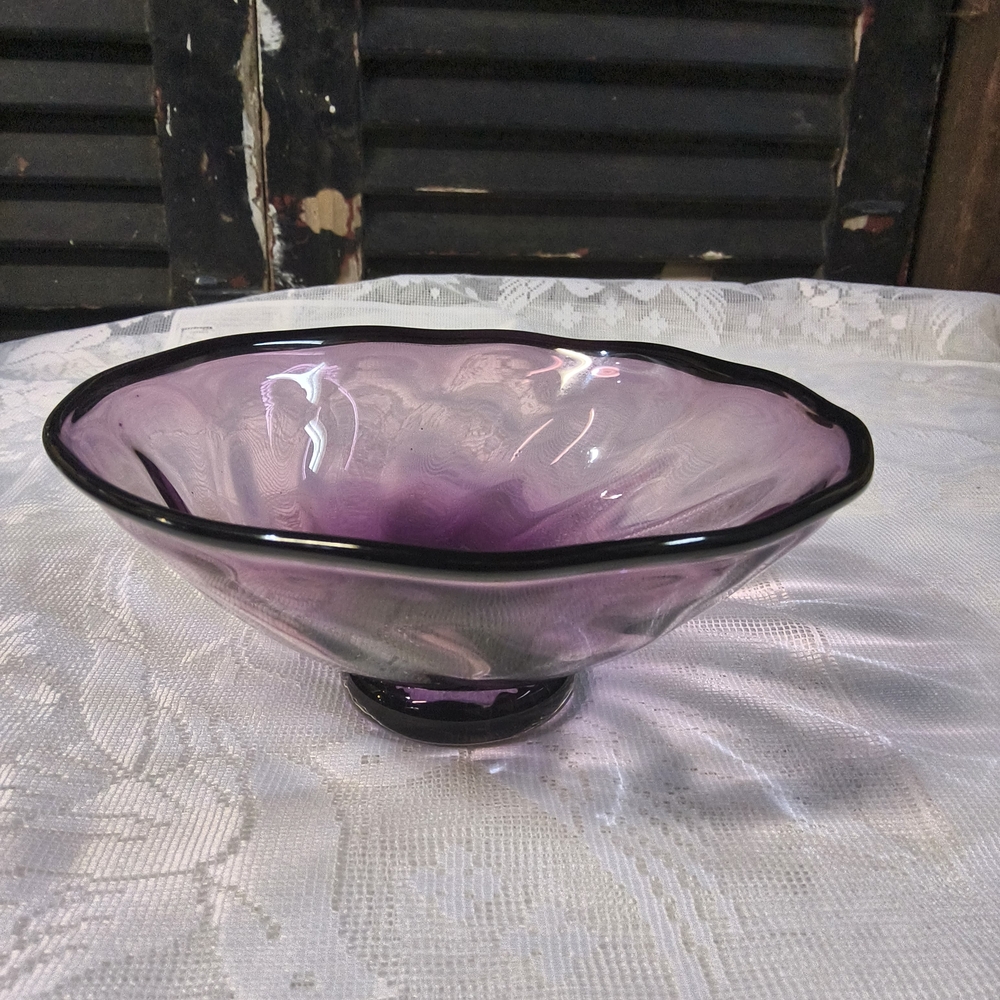 Purple Glass Decorative Bowl by